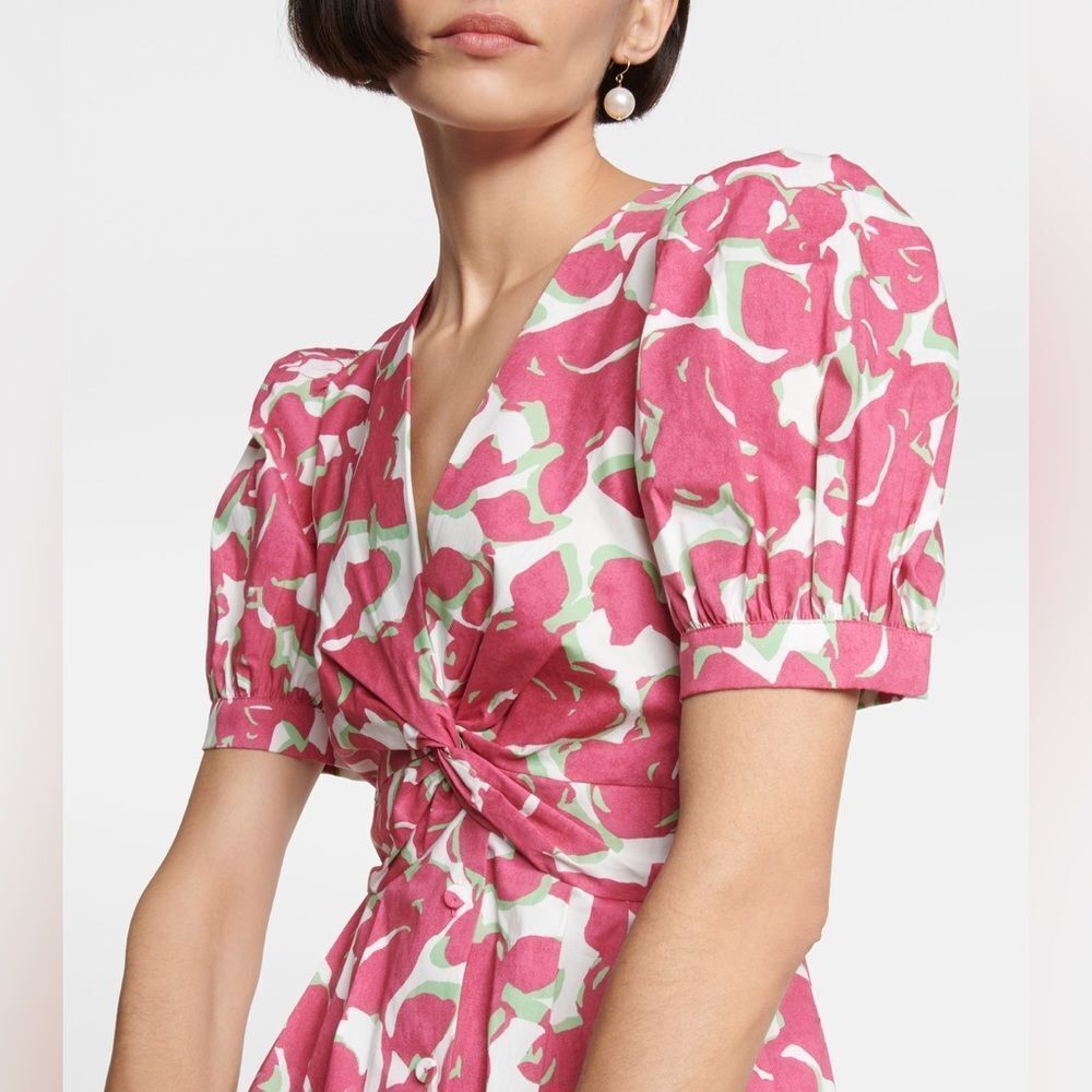 Diane Von Furstenberg Pink and White Midi Dress - Picture 4 of 12